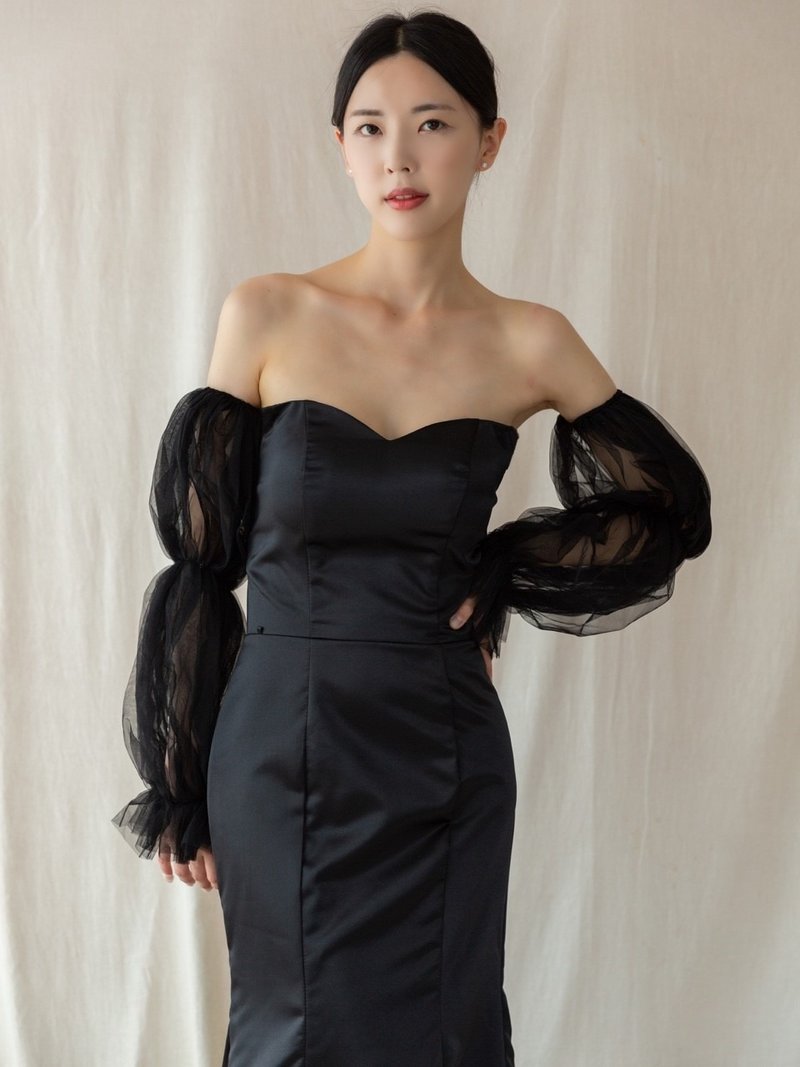 Two-tiered tulle black bolero - Gloves & Mittens - Polyester Black