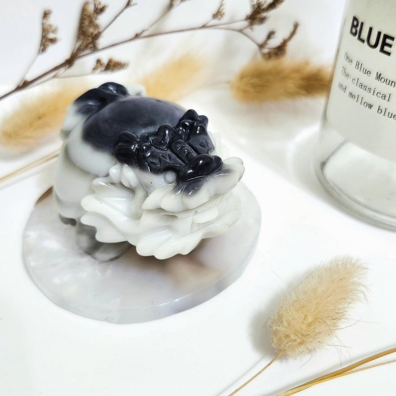 芝麻太極玉龍龜 - 擺飾/家飾品 - 玉石 黑色