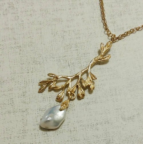 Tera Jewelry 【維納斯系列】春櫻* 天然巴洛克珍珠 項鍊 訂製 輕珠寶