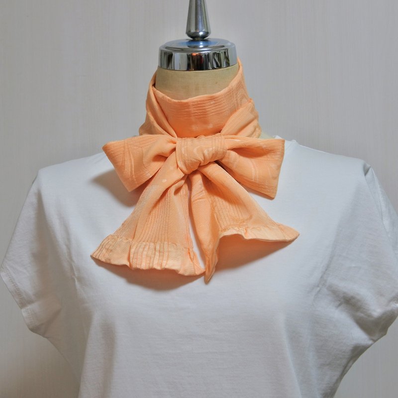 着物リメイク　帯揚げで作ったストール - マフラー・ストール - シルク・絹 オレンジ