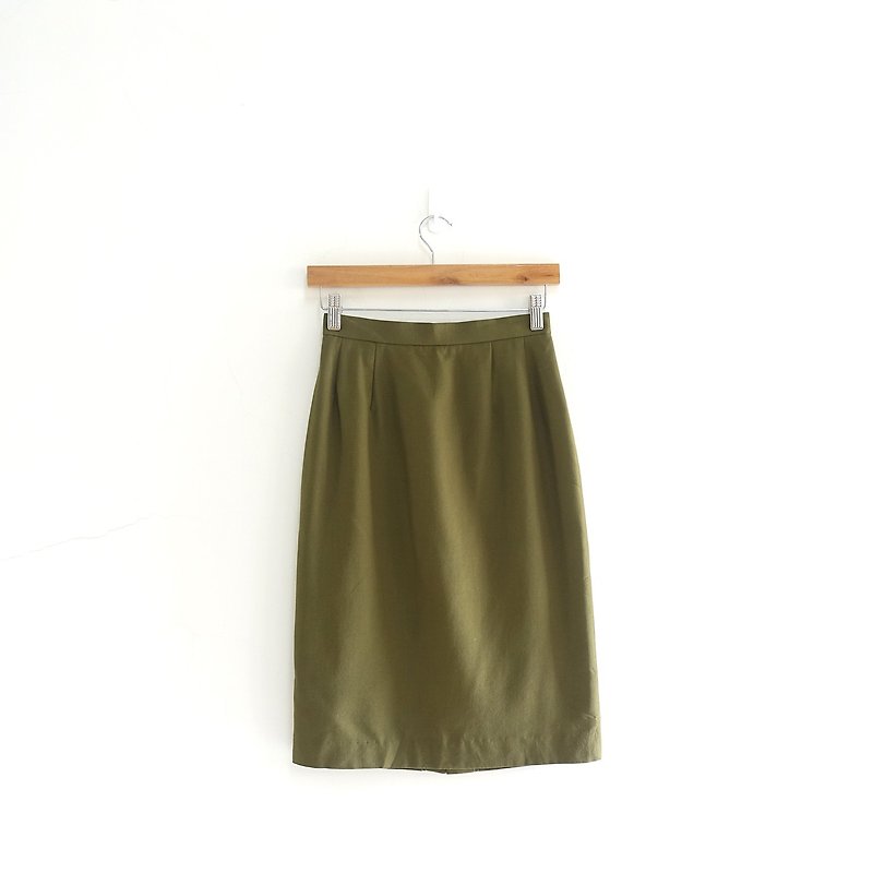 │Slowly │ Grass Green - Vintage Dress │vintage. Vintage. - กระโปรง - เส้นใยสังเคราะห์ สีเขียว