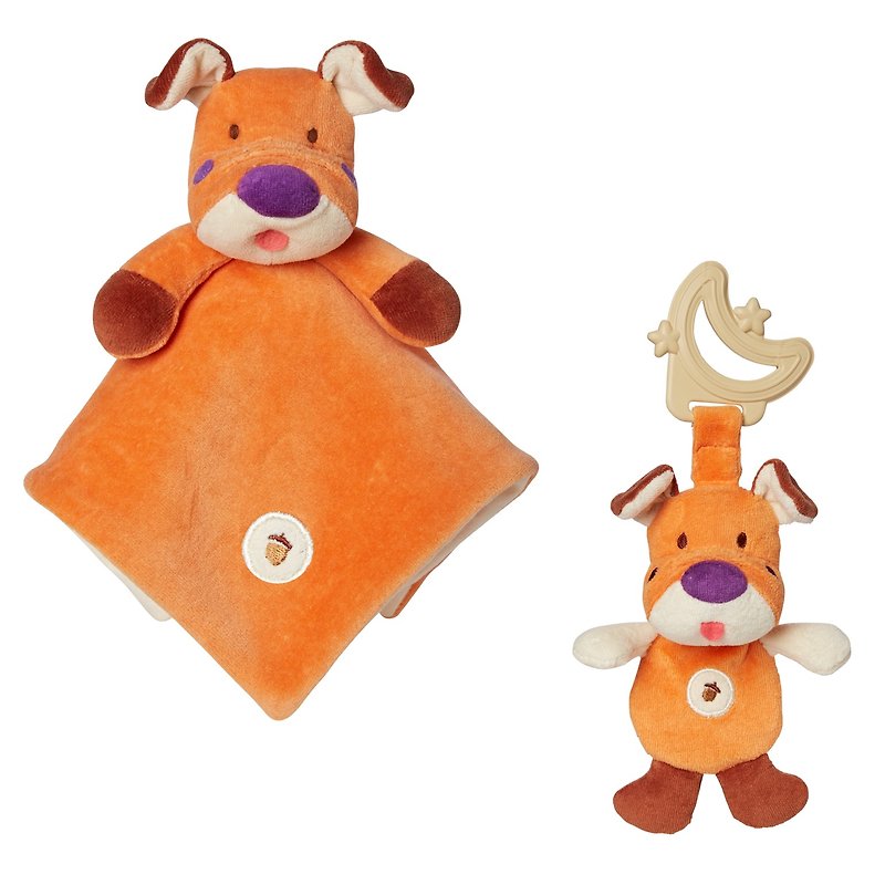 United States MyNatural Want Want Special Mi Yue group dog comfort towel + dual-purpose solid teeth - ของเล่นเด็ก - ผ้าฝ้าย/ผ้าลินิน สีส้ม