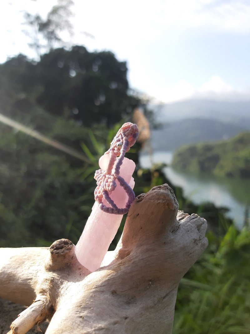 紫鋰輝 蠟線編織項鍊 - 項鍊 - 寶石 紫色