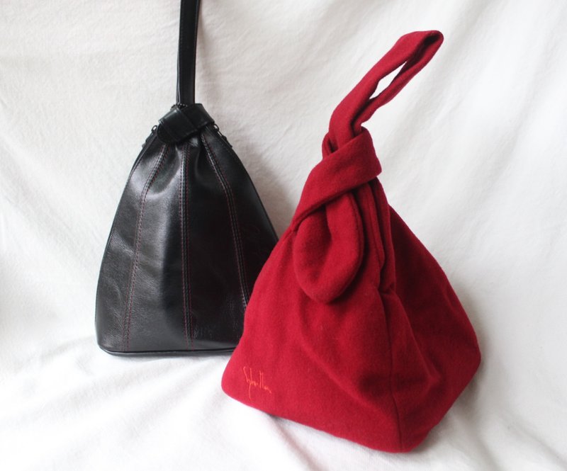 FOAK vintage/reserved/Spanish Sybilla red hair triangle bag - Handbags & Totes - Wool 