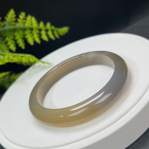 WANZAMGOK 精品 蜂蜜糖灰漸變瑪瑙手鐲 62MM 冰潤透感玉髓手環 熱情活力好運