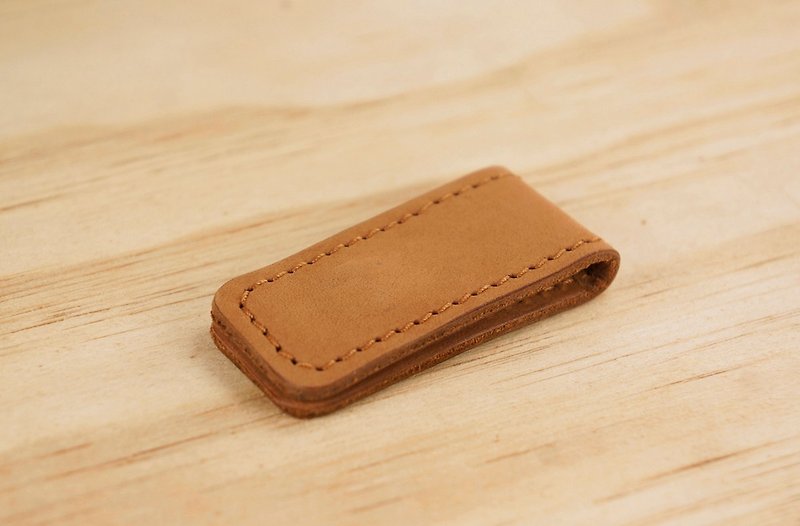 Banknote clip (customized lettering) - Card Holders & Cases - Genuine Leather Brown