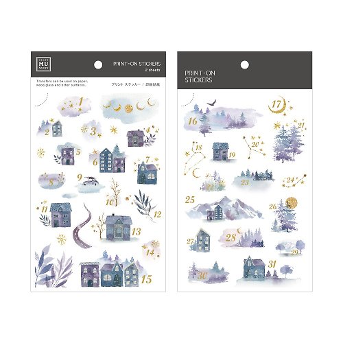 MU 【Print-On Stickers 轉印貼紙】no.164-晨星數日 | 插畫師系列