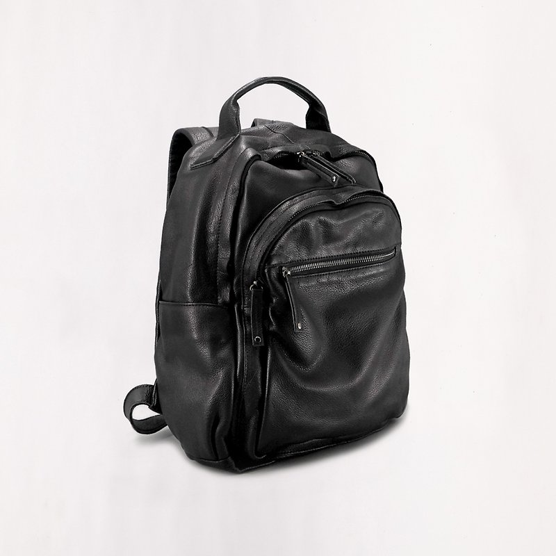 Harriet Backpack in Soft Leather - Backpacks - Genuine Leather Black