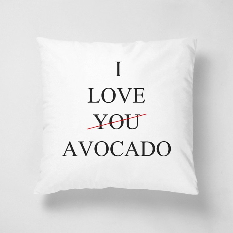 I love avocado | 40*40 短絨抱枕 - 枕頭/抱枕 - 其他材質 白色