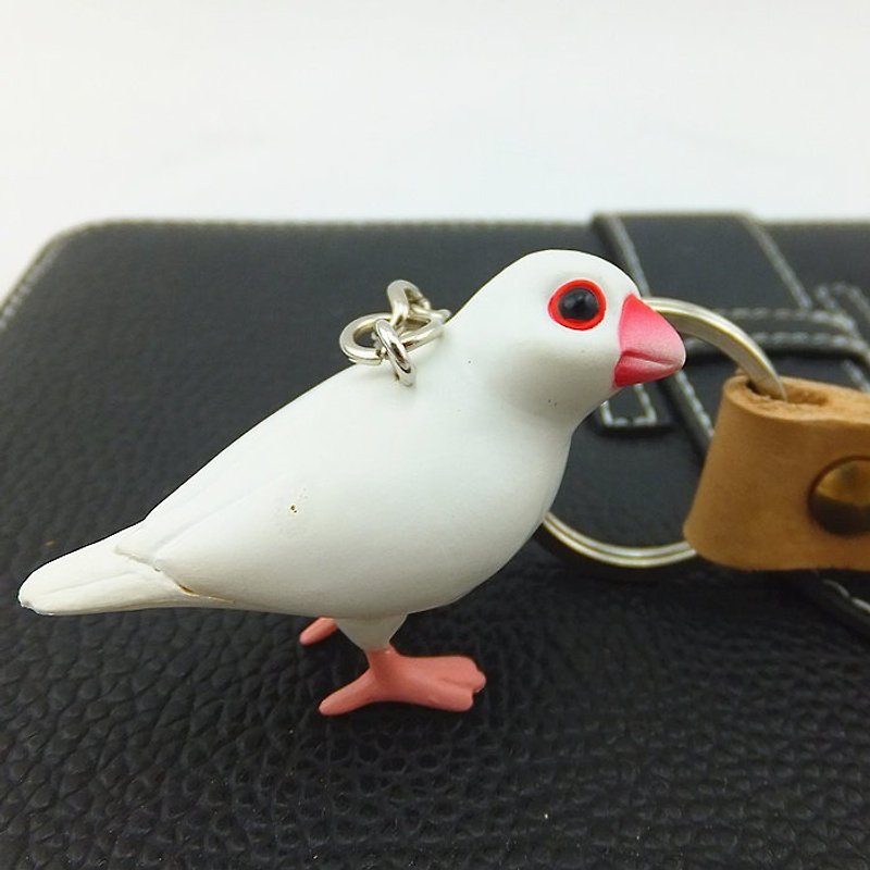 Cute bird pendant leather key chain [gift] may lettering - Keychains - Paper 