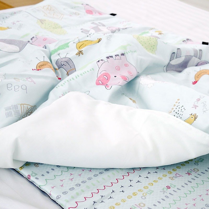 Skin-friendly antibacterial anti-mite baby blanket Korea Kangururu safety bedding [blue marshmallow] - Blankets & Throws - Silk Blue