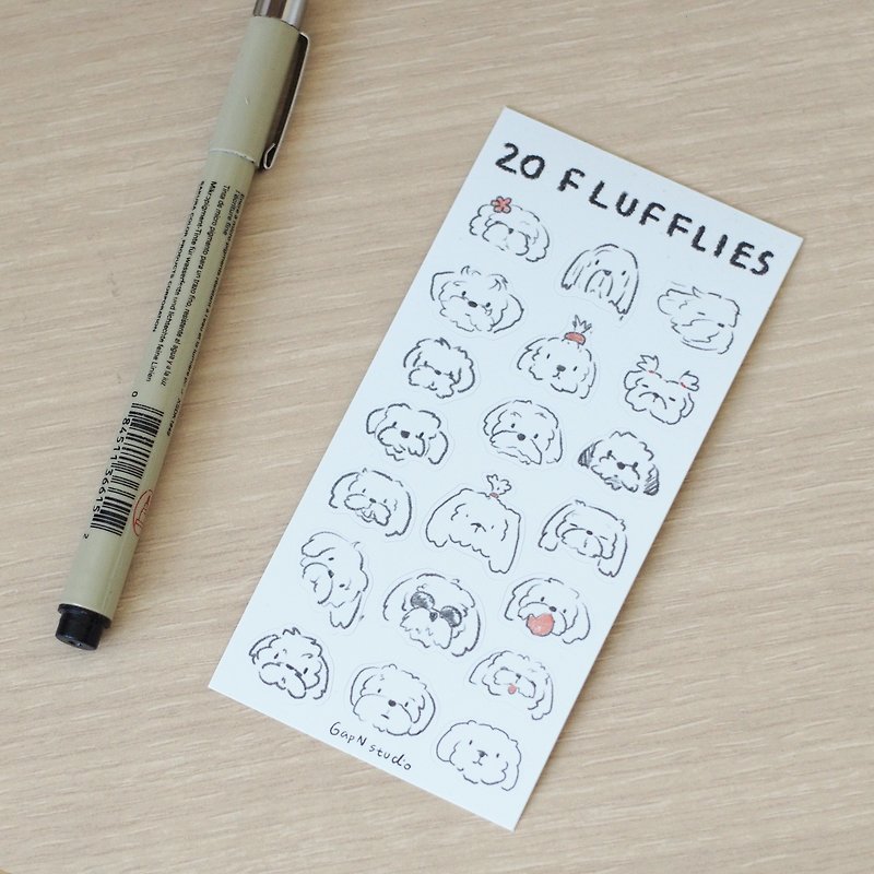20 Flufflies sticker - Stickers - Waterproof Material White