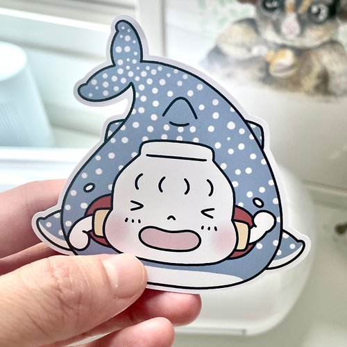 adorablemadeth Di-cut sticker (Latte collection : whale shark)