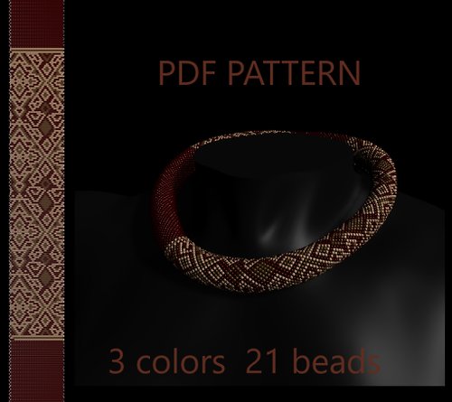 NinabeadsStudio PDF Bead Crochet Pattern , Pattern for Necklace and Bracelet bead crochet