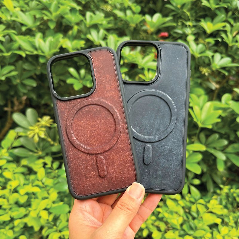 【Magsafe iPhone Case】Pueblo Collection | Shockproof | Personalized Engraved - Phone Cases - Genuine Leather Multicolor