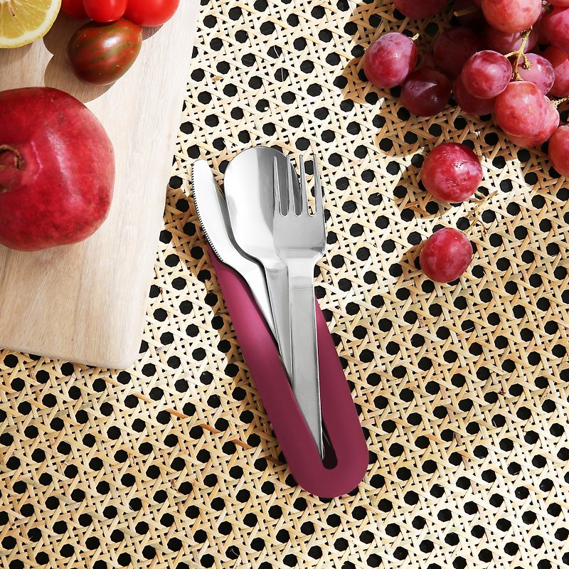 American HYDY Stainless Steel cutlery set (spoon+fork+knife) | free storage cover-Sangria - Pitchers - Other Metals Pink