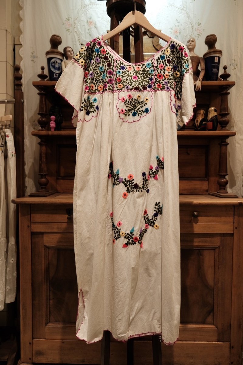 mexican embroidery dress - ชุดเดรส - ผ้าฝ้าย/ผ้าลินิน 