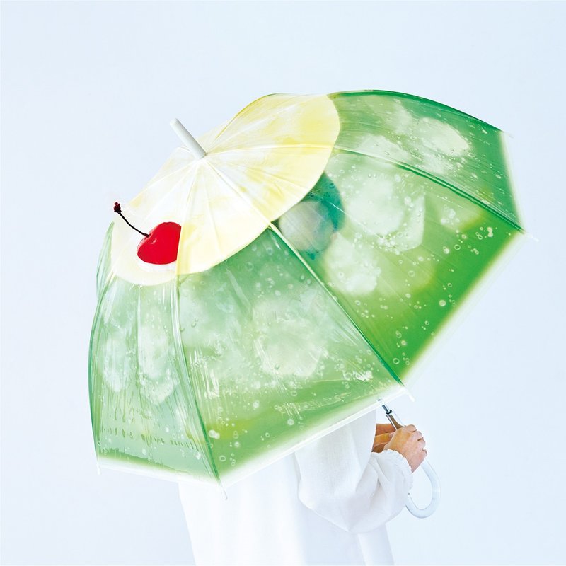 【YOU+MORE!】Qinliang Ice Cream Soda Transparent Umbrella-Transparent Green - ร่ม - วัสดุอื่นๆ 