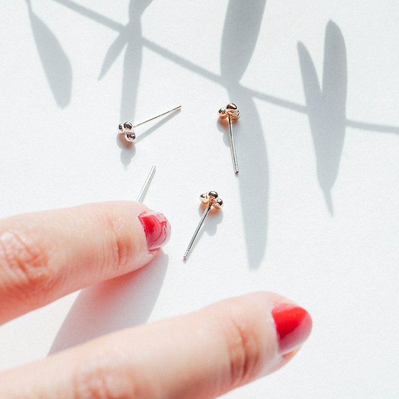 Three Dot Geometric Mini Earrings - Earrings & Clip-ons - Sterling Silver 
