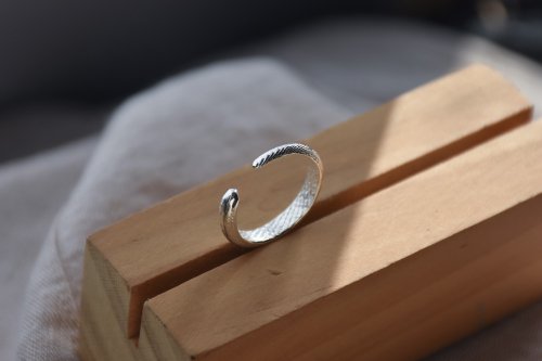 S-JEWELRY首飾店 925銀手工自然肌理純銀開口戒指 建議範圍港碼8-10號
