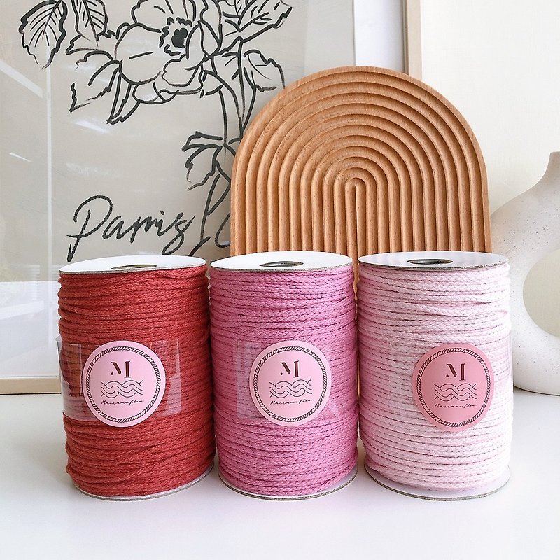 Macrame Braid Rope Camellia/Peach/Sakura 3mm - Knitting, Embroidery, Felted Wool & Sewing - Cotton & Hemp Pink