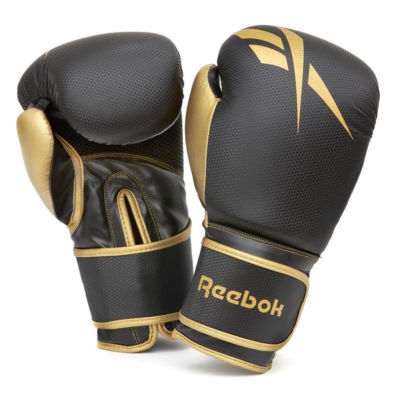 【Reebok】Boxing Gloves 拳擊戰鬥手套 - Gold/Black - 運動/健身器材 - 聚酯纖維 黑色