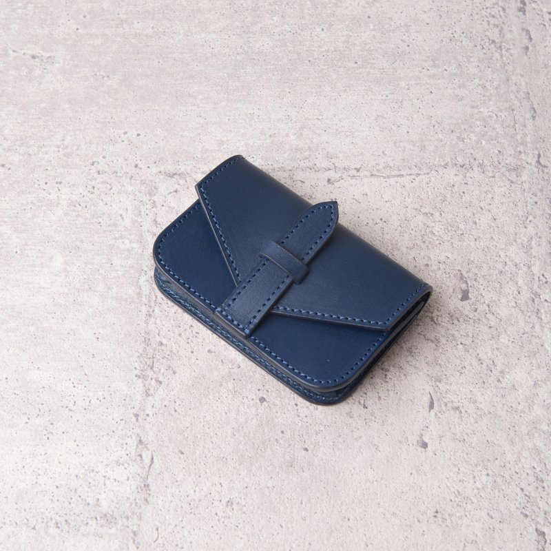 Business Card Holder / Blue Blue - Card Holders & Cases - Genuine Leather Blue