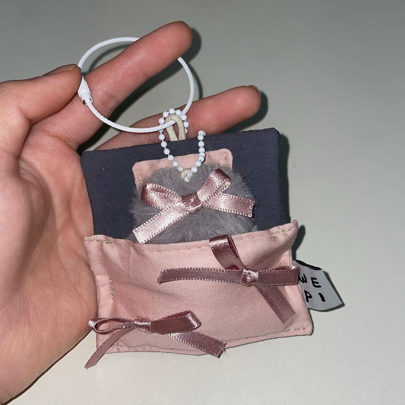 Ribbon bedding key ring(8X8cm) /handmade mini doll present ballet core miniature - Stuffed Dolls & Figurines - Other Materials 