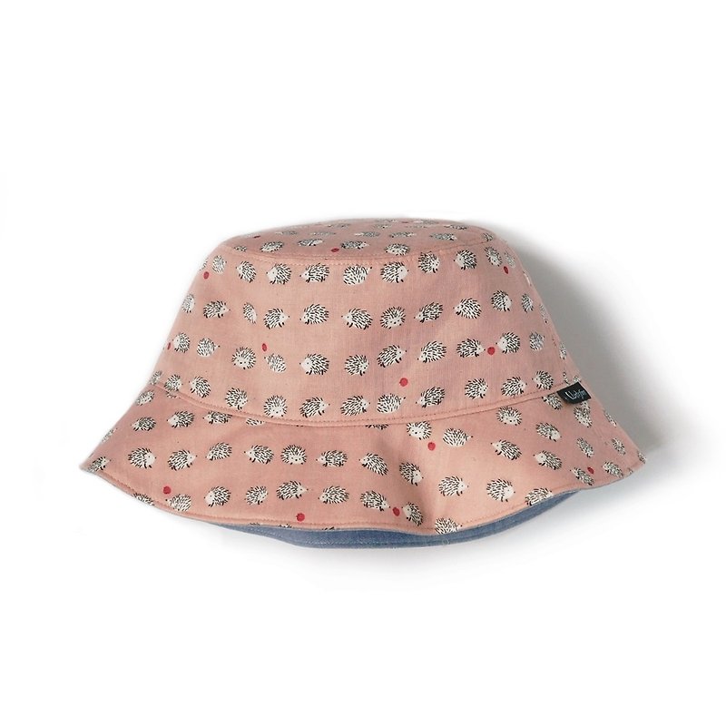 Little hedgehog double-sided fisherman hat - shrimp powder - Hats & Caps - Cotton & Hemp Pink