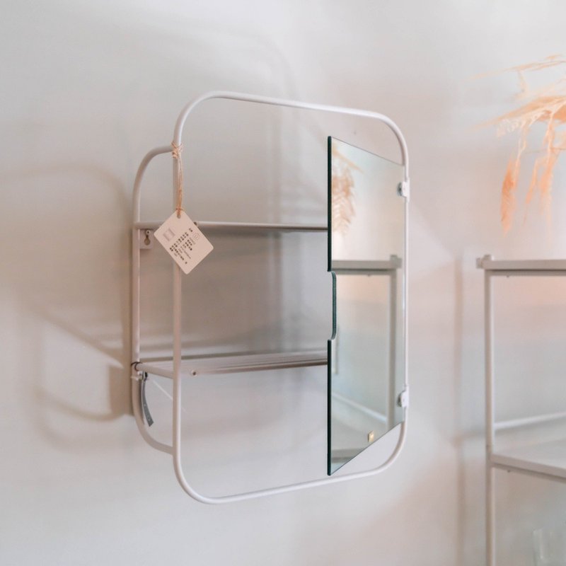 【Hübsch】－020913 Nordic style off-white bathroom mirror cabinet storage rack storage rack - อุปกรณ์ห้องน้ำ - โลหะ ขาว