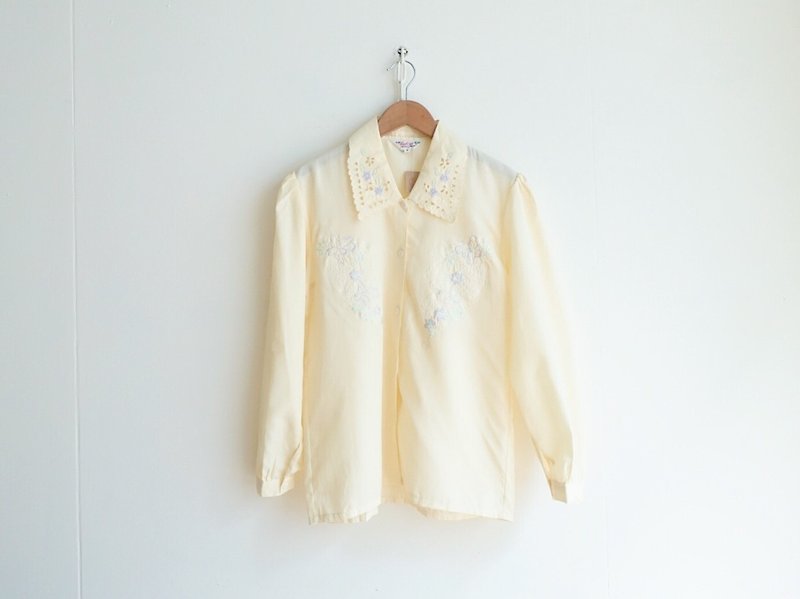 Vintage / Shirt / Long sleeve no.95 tk - เสื้อเชิ้ตผู้หญิง - เส้นใยสังเคราะห์ สีเหลือง