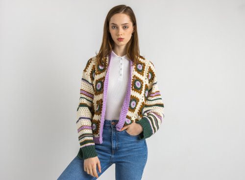 カーディガン EMBROIDERY LACE CARDIGAN レディース Cottagecore Embroidery Lace Cardigan Top – Retro Fairy