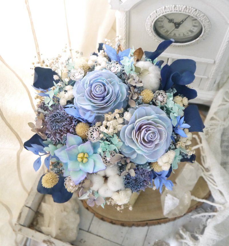 蔚藍海.晴空藍.不凋花.乾燥花.永生花生日優質首選. - 乾燥花/永生花 - 植物．花 藍色