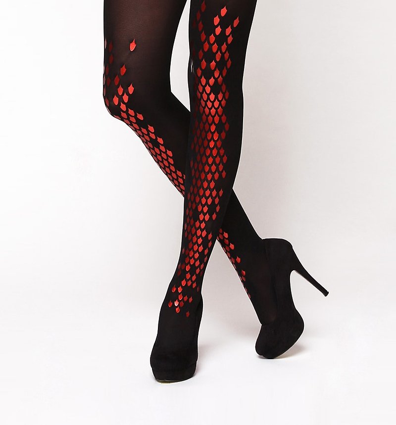 Red dragon tights - Women's Leggings & Tights - Nylon Black