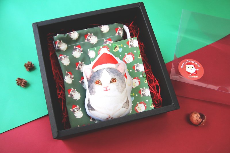 子猫クリスマスギフトセットぬいぐるみ人形巾着袋はがき - その他 - コットン・麻 
