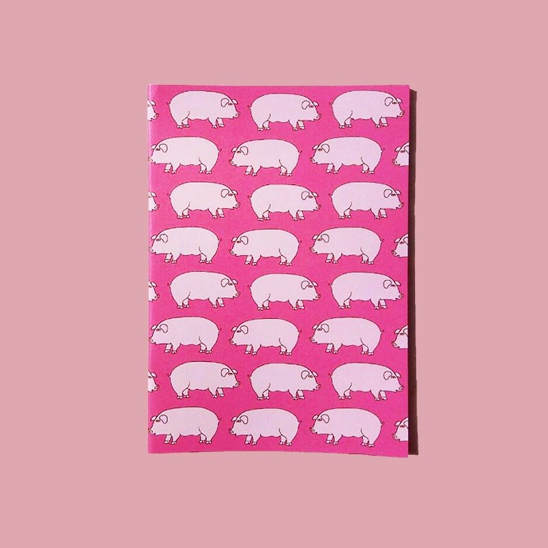 『人中人』趣味插畫筆記本 - 粉紅小豬豬 (NoteBook、文具、辦公室小物、禮物) - 筆記簿/手帳 - 紙 粉紅色