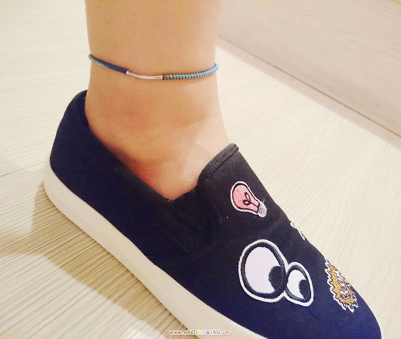 925 sterling silver anklets lucky rope wax rope anklet off from the spot of the mixed doubles + custom color models - สร้อยข้อมือ - โลหะ หลากหลายสี
