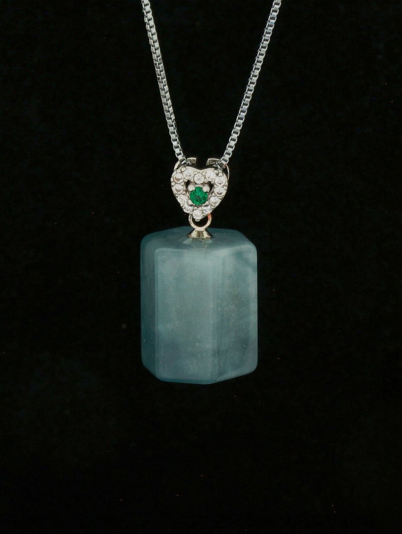 海藍寶原石水晶頸鍊-1 (  Raw Aquamarine Crystal Necklace-1 ) - 項鍊 - 水晶 