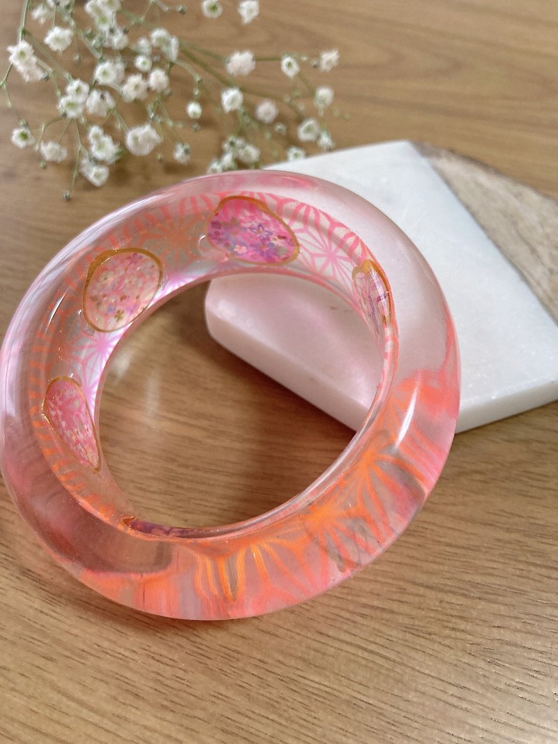 Kimono Bangle Sakura Pink - Bracelets - Acrylic Pink