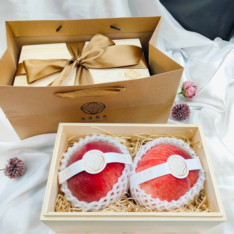 Japanese peach double wooden box - อื่นๆ - ไม้ สีกากี