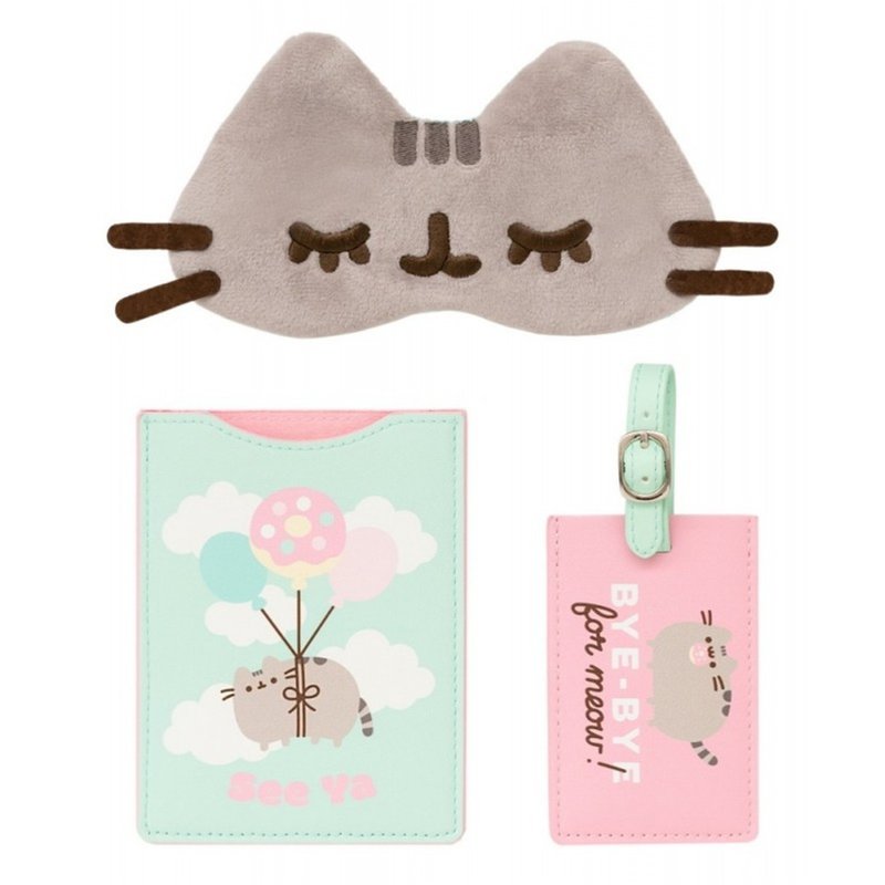 [Pangji Cat] Happy Travel Set/Eye Mask/Luggage Tag/Document Cover/Passport Cover Pus - Passport Holders & Cases - Other Materials Multicolor