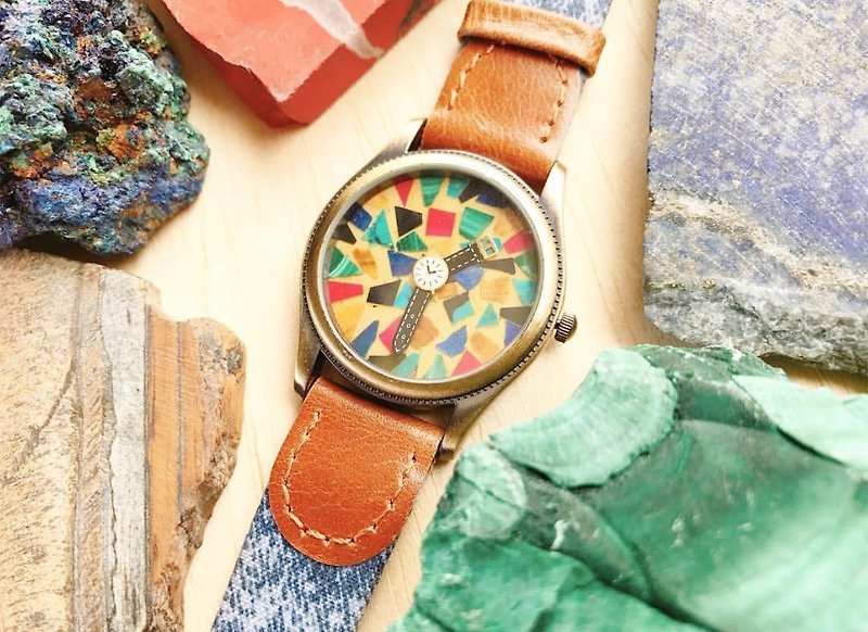 【Lost and find】Lovely design watch inside watch neture gemstone watch - นาฬิกาผู้หญิง - เครื่องเพชรพลอย หลากหลายสี