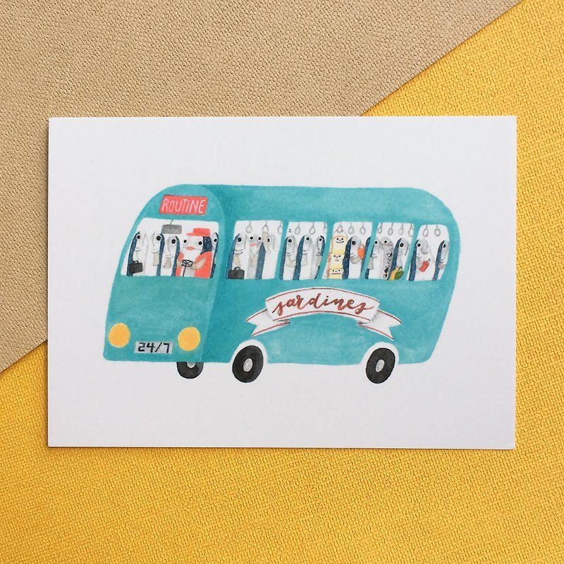 Sardine Bus Postcard - Cards & Postcards - Paper Blue