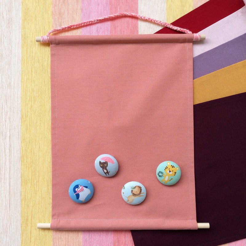 Brooch display hanging cloth - thick cotton plain cloth (yellow, red, pink, purple, gray) / badge collection hanging cloth / separate - Posters - Cotton & Hemp Multicolor