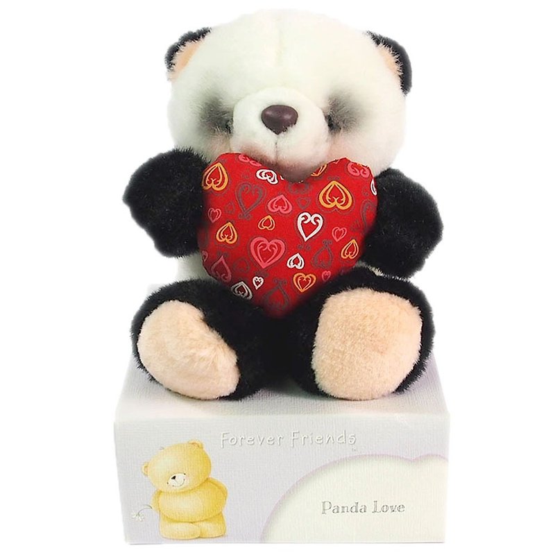 4.5 inches/heart-to-heart panda plush bear [Hallmark-ForeverFriends Lover Series] - ตุ๊กตา - วัสดุอื่นๆ สีดำ
