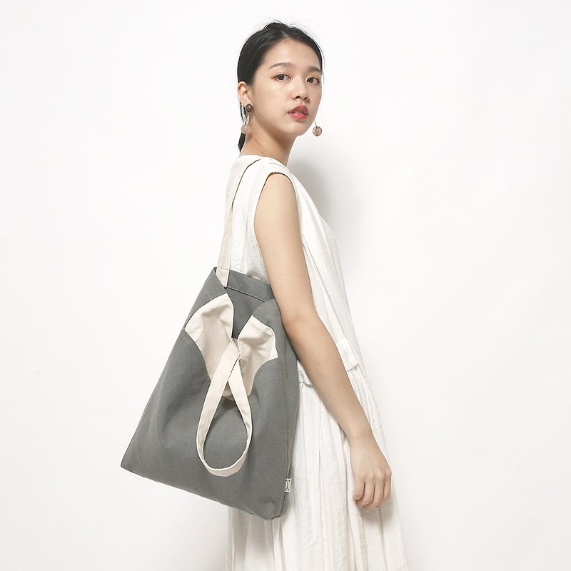 Five-bag canvas bag is especially easy to use - iron grey - กระเป๋าแมสเซนเจอร์ - ผ้าฝ้าย/ผ้าลินิน สีเทา