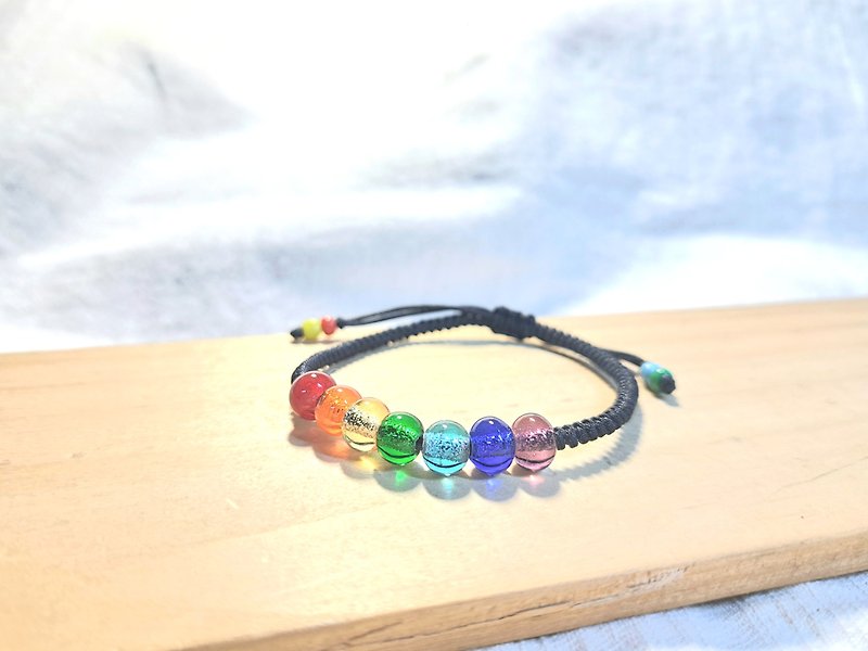 Grapefruit Forest Glaze - A rainbow that brings happiness - Glazed Bracelet - Water-resistant/available in 2 colors - Bracelets - Colored Glass Multicolor