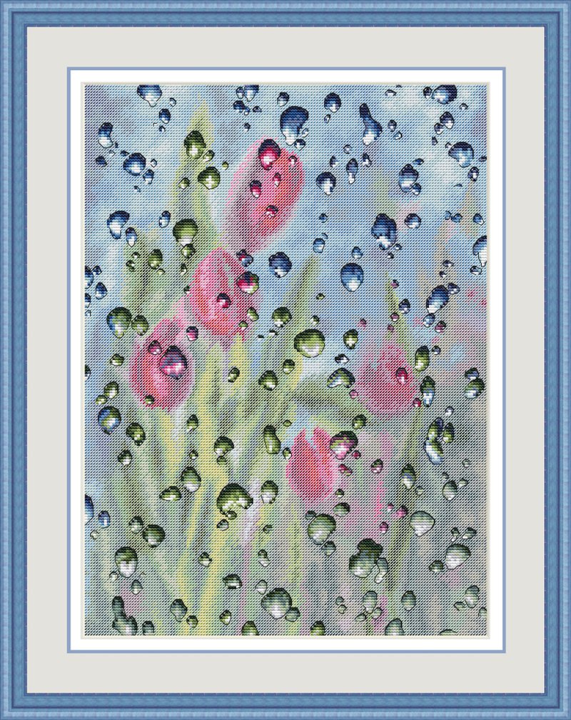 雨十字繡圖案數字下載 - 手工藝教學/工具書 - 其他材質 