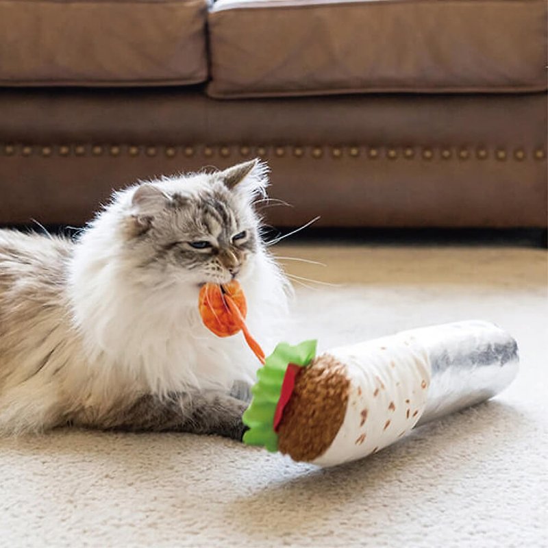 猫のおもちゃ 猫の草 野生の猫 面白い猫 メキシカンシュリンプブリトー - おもちゃ - サステナブル素材 