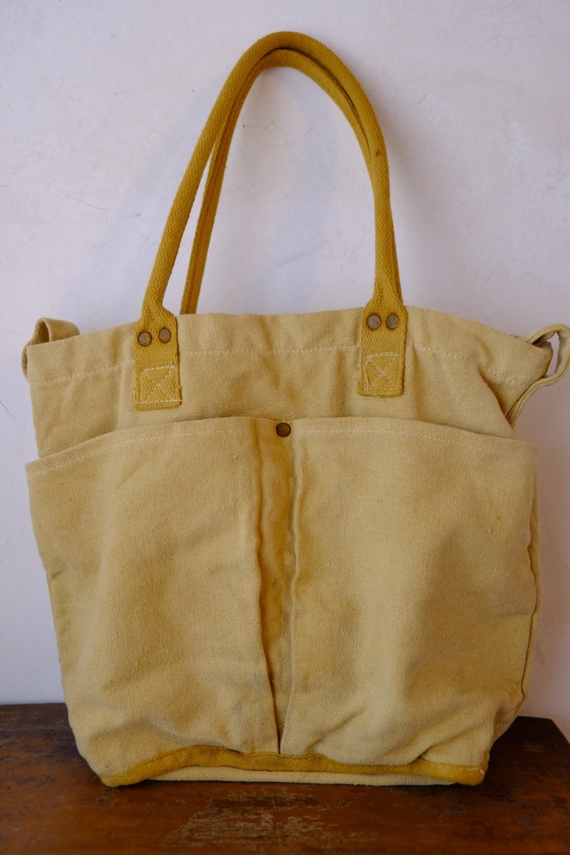 Vegetable dyeing handbag (large) - Handbags & Totes - Cotton & Hemp 